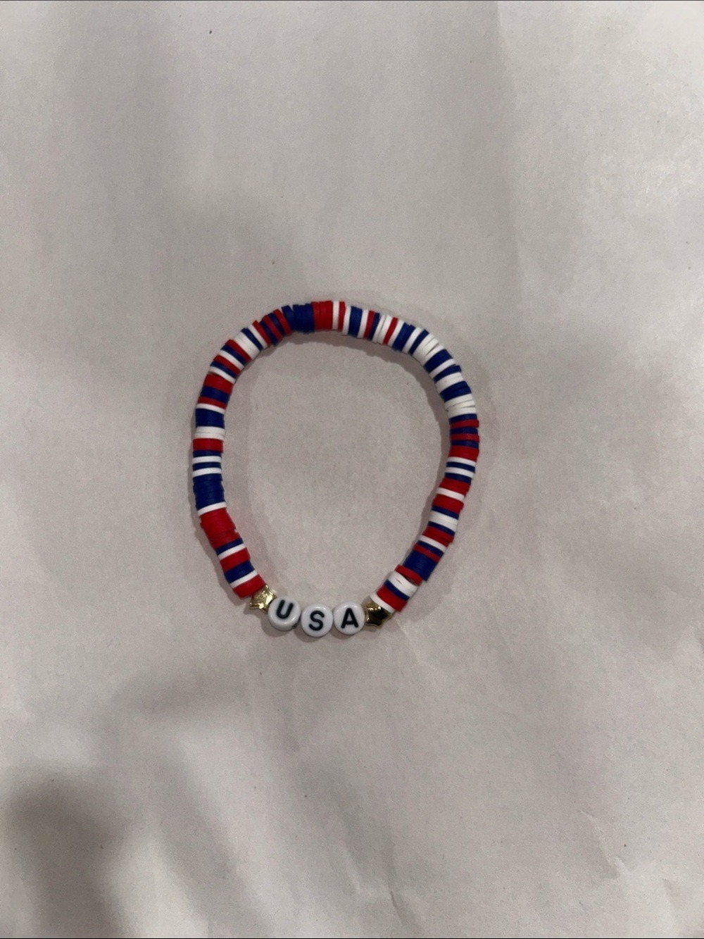 USA Red White Blue Beaded Bracelet
